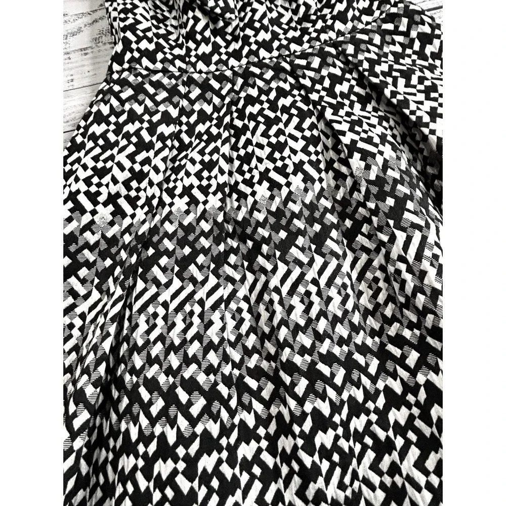 Eva Franco Anthropologie Metallic Geometric Bow Strapless A-Line Cocktail Dress‎